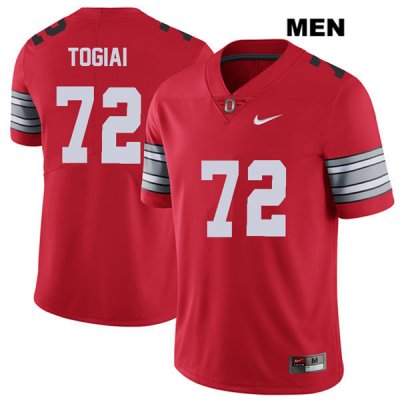 Men's NCAA Ohio State Buckeyes Tommy Togiai #72 College Stitched 2018 Spring Game Authentic Nike Red Football Jersey XK20E88PQ